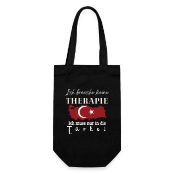 Türkei Ich brauche keine Therapie Geschenkidee  - Geschenkbeutel für Flaschen - Schwarz - Vorne