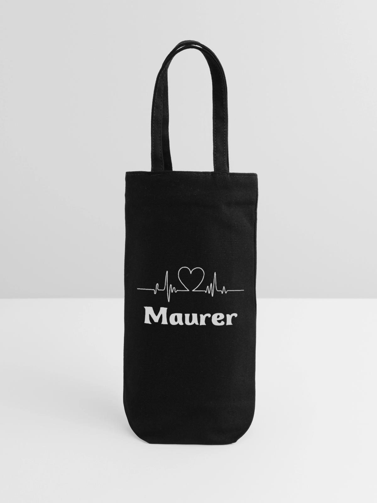 Maurer - Geschenkbeutel für Flaschen - Schwarz - Vorne