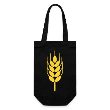 Getreide Ähre Natur Geschenk Bauer Landwirt Bäcker - Geschenkbeutel für Flaschen - Schwarz - Vorne