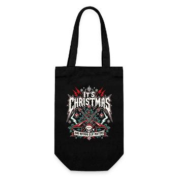 It's Christmas – Metal Fans - Geschenkbeutel für Flaschen - Schwarz - Vorne