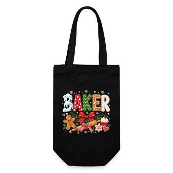 Baker Weihnachtsfeiertags-Backhumor - Geschenkbeutel für Flaschen - Schwarz - Vorne