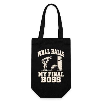Wall Balls Hybrid Fitness Rennen Fitnessstudio Humor Männer - Geschenkbeutel für Flaschen - Schwarz - Vorne