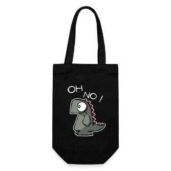 Oh No !  Lustiger Dino für Shirts und Sticker - Geschenkbeutel für Flaschen - Schwarz - Vorne