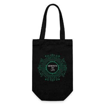 Generate My Life – Schaltkreisdesign - Geschenkbeutel für Flaschen - Schwarz - Vorne