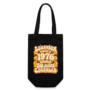 1976 Legenden 50. Geburtstag 70er Disco - Geschenkbeutel für Flaschen - Schwarz - Vorne