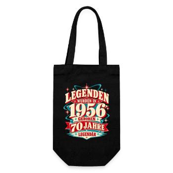 1956 Legenden 70. Geburtstag 50er Retro - Geschenkbeutel für Flaschen - Schwarz - Vorne