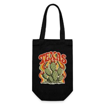 Texas Kaktus Retro Flair - Geschenkbeutel für Flaschen - Schwarz - Vorne
