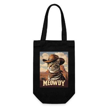 Western- und Wüsten-Meowdy Cowboy-Katze - Geschenkbeutel für Flaschen - Schwarz - Vorne