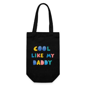 Cool wie mein Papa - Geschenkbeutel für Flaschen - Schwarz - Vorne