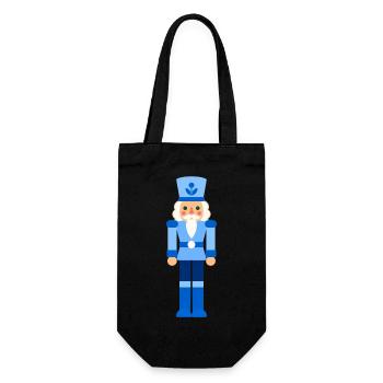 Nussknacker blau Weihnachten - Geschenkbeutel für Flaschen - Schwarz - Vorne