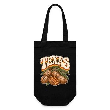 Texas Pekannuss Retro Typografie - Geschenkbeutel für Flaschen - Schwarz - Vorne