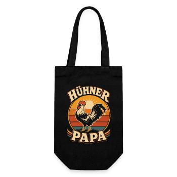 Hühner Papa Hühnerbesitzer Bauer - Geschenkbeutel für Flaschen - Schwarz - Vorne