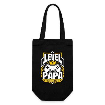 Level Vater freigeschaltet - Geschenkbeutel für Flaschen - Schwarz - Vorne