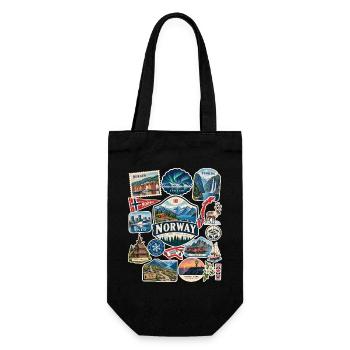 Norwegen Reisesticker - Geschenkbeutel für Flaschen - Schwarz - Vorne