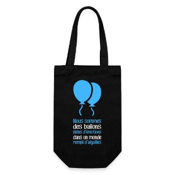 Wir sind Ballons - Geschenkbeutel für Flaschen - Schwarz - Vorne
