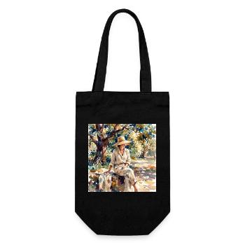 Sommerlicht in Aquarellkleid - Geschenkbeutel für Flaschen - Schwarz - Vorne