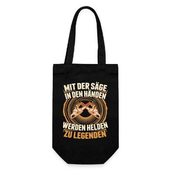 Sägehelden Legenden Entstehung - Geschenkbeutel für Flaschen - Schwarz - Vorne