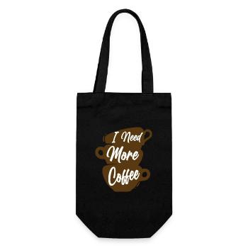Ich brauche mehr Kaffee-gestapelte Tassen - Geschenkbeutel für Flaschen - Schwarz - Vorne