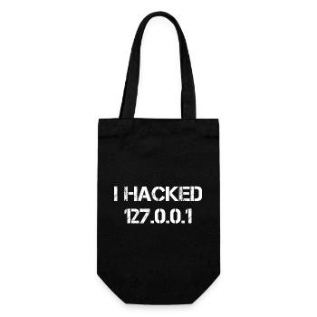 I Hacked 127.0.0.1 Programmierer Coder Geek - Geschenkbeutel für Flaschen - Schwarz - Vorne