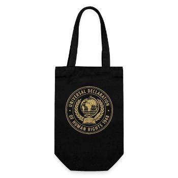 Globale Menschenrechte Emblem - Geschenkbeutel für Flaschen - Schwarz - Vorne