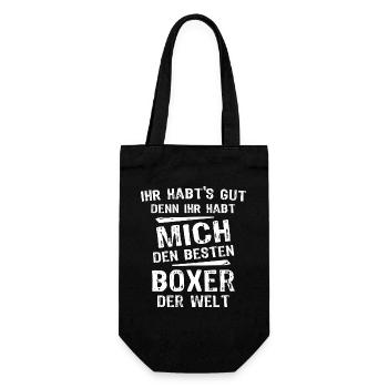 Boxer - Geschenkbeutel für Flaschen - Schwarz - Vorne