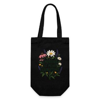 Empathie ist meine Lieblingspflanze Anti Hass - Geschenkbeutel für Flaschen - Schwarz - Vorne