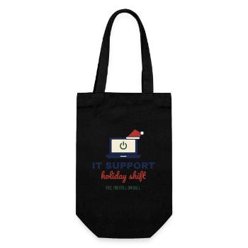 IT Support Holiday Shift – Admin an Weihnachten - Geschenkbeutel für Flaschen - Schwarz - Vorne