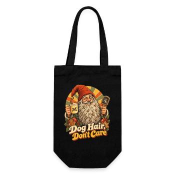 Weihnachten Wichtel Dog Hair Dont Care - Geschenkbeutel für Flaschen - Schwarz - Vorne