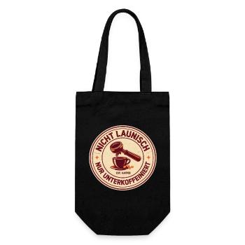 Nicht launisch nur unterkoffeiniert - Geschenkbeutel für Flaschen - Schwarz - Vorne