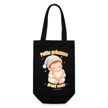 Zartes Herz und Präsenz - Geschenkbeutel für Flaschen - Schwarz - Vorne