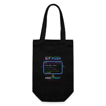 Git Push – Force and Pray - Geschenkbeutel für Flaschen - Schwarz - Vorne