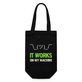 It Works On My Machine Programmierer IT Humor - Geschenkbeutel für Flaschen - Schwarz - Vorne