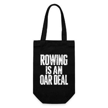 Rowing is an Oar Deal - Rudern - Ruderer - Ruderin - Geschenkbeutel für Flaschen - Schwarz - Vorne