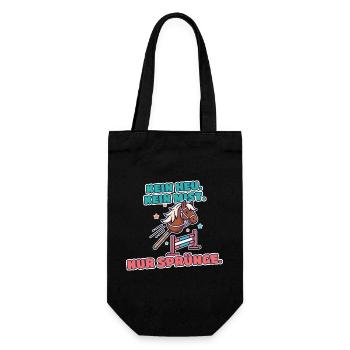 Hobby Horsing Steckenpferd Springen - Geschenkbeutel für Flaschen - Schwarz - Vorne