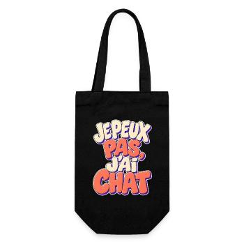 I Can't I Have Cat – Katzenhumor - Geschenkbeutel für Flaschen - Schwarz - Vorne