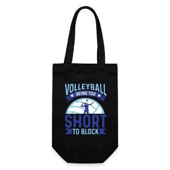 Too Short to Block – Lustiger Volleyball Spruch - Geschenkbeutel für Flaschen - Schwarz - Vorne