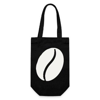 Kaffeebohne Linienminimalistik - Geschenkbeutel für Flaschen - Schwarz - Vorne