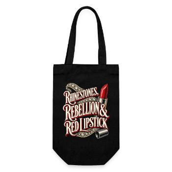Burlesque Rebellion & Red Lipstick - Geschenkbeutel für Flaschen - Schwarz - Vorne