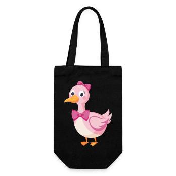 Rosa Schleife Dumme Gans - Geschenkbeutel für Flaschen - Schwarz - Vorne