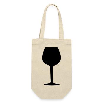 Wine Glass Black Grapevine Wine Gift - Gift Bag for Bottles - nature - Front