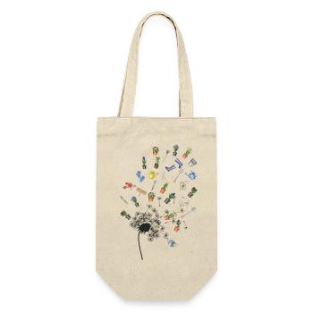 Garten in Splittern: Werkzeuge und Blumen - Geschenkbeutel für Flaschen - Natur - Vorne