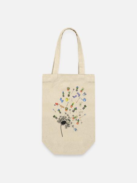 Garten in Splittern: Werkzeuge und Blumen - Geschenkbeutel für Flaschen - Natur