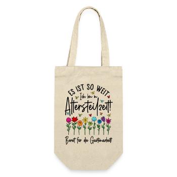 Altersteilzeit - Bereit für die Gartenarbeit  - Geschenkbeutel für Flaschen - Natur - Vorne
