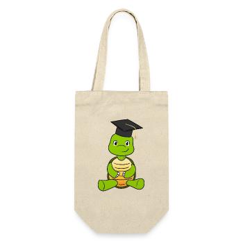 Graduation Turtle - Geschenkbeutel für Flaschen - Natur - Vorne