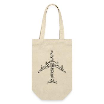 Flugzeug B747 - Geschenkbeutel für Flaschen - Natur - Vorne