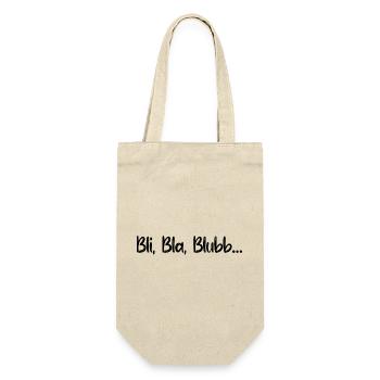 Sprüche Spruch lustig witzig Bli Bla Blubb Witz - Geschenkbeutel für Flaschen - Natur - Vorne