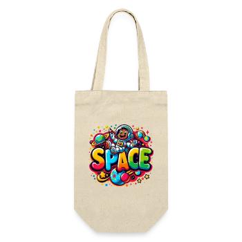 Space Astronautenkind - Geschenkbeutel für Flaschen - Natur - Vorne