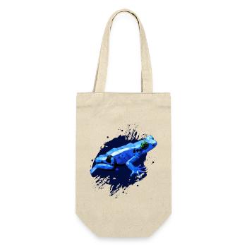 Pfeilgiftfrosch, Zeichnung Polygon, blauer Frosch - Geschenkbeutel für Flaschen - Natur - Vorne