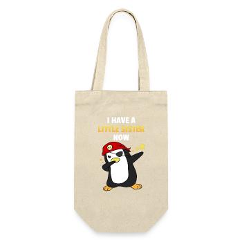 Ich Habe Eine Kleine Schwester Großer Bruder - Geschenkbeutel für Flaschen - Natur - Vorne