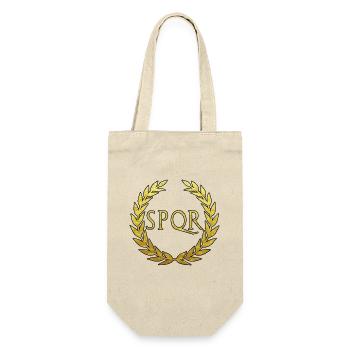 Rom Latein SPQR Senatus Populusque Romanus - Geschenkbeutel für Flaschen - Natur - Vorne